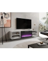 cama meble Szafka RTV POLO 180x33x39 biały + kominek czarny - nr 3