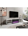 cama meble Szafka RTV POLO 180x33x39 biały + kominek czarny - nr 4