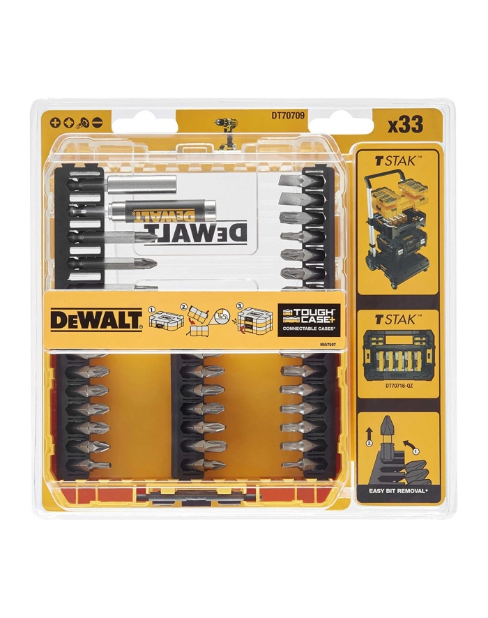 Zestaw bitów 33szt, 1/4''; D-EWALT DT70709 główny