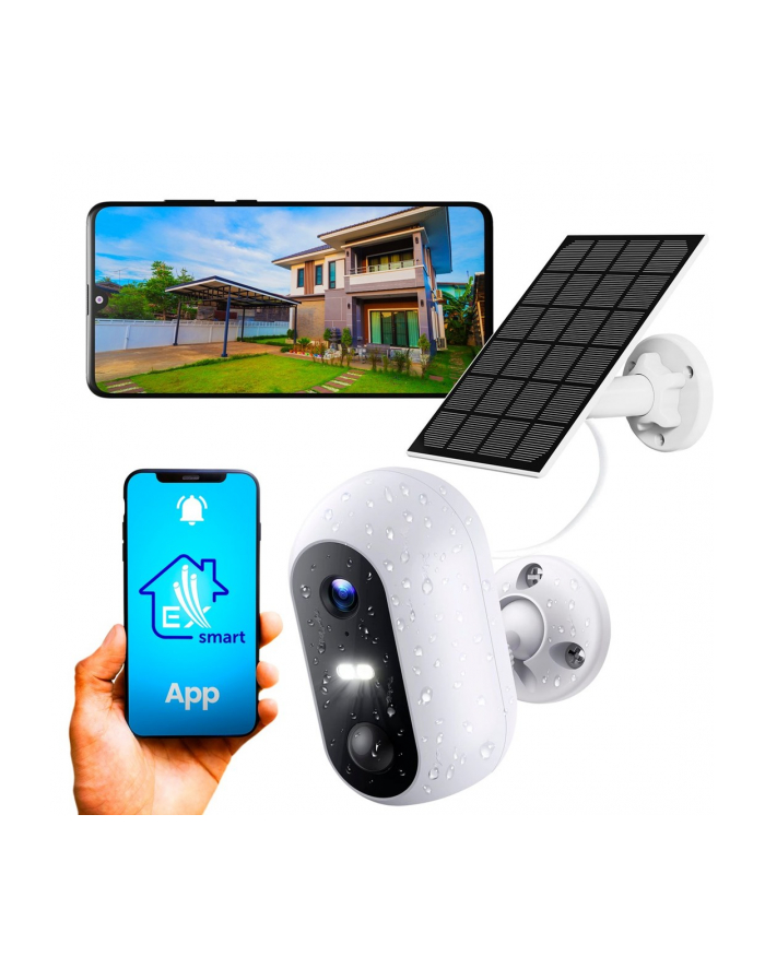 Extralink Smart Life SolarEye | Kamera zewnętrzna z panelem solarnym | bezprzewodowa, Full HD 1080p, Wi-Fi, akumulator 5200mAh, IP54 główny