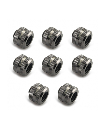 no name Złącze XSPC G1/4''; na twardą rurkę 14mm, czarny chrom - 8 sztuk