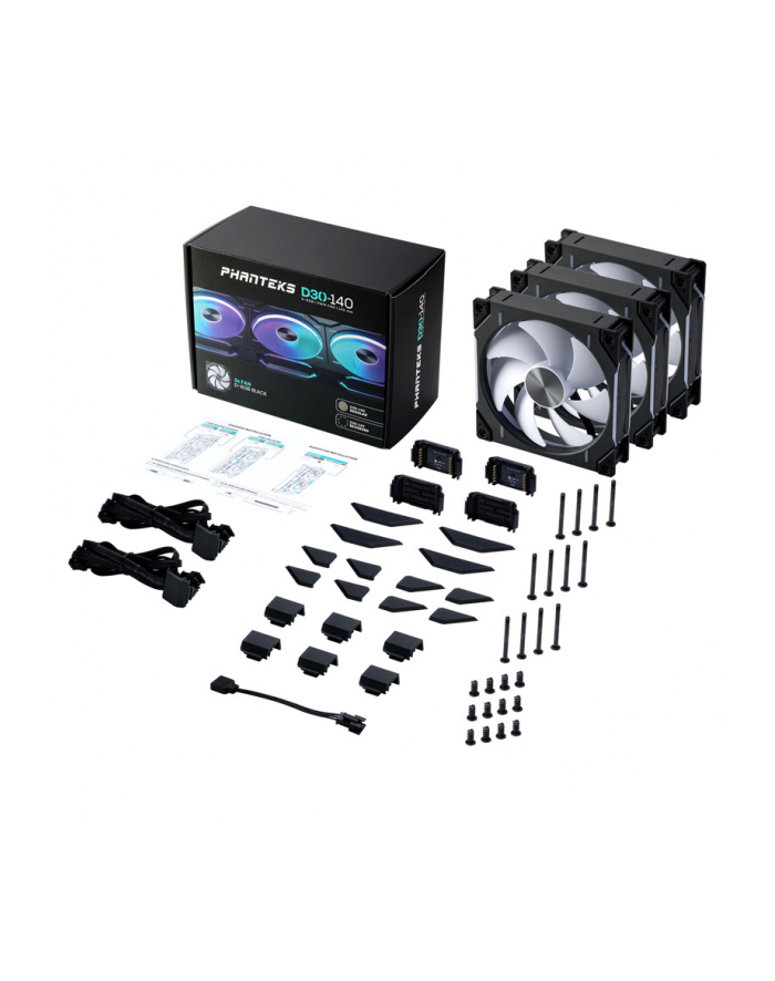 no name Wentylator PWM Phanteks D30 140mm, DRGB, Bla główny