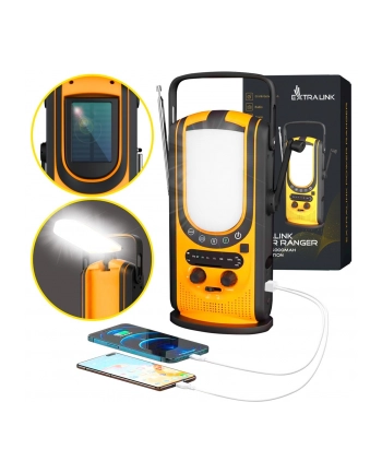 no name Extralink Power Ranger EPS-6000 | Powerbank | 6000mAh, Radio FM, Lampka LED, Dynamo, Panel solarny nr 1