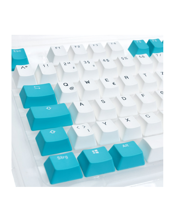 no name Zestaw nasadek Ducky, PBT, ISO (EN) - biały/niebieski główny