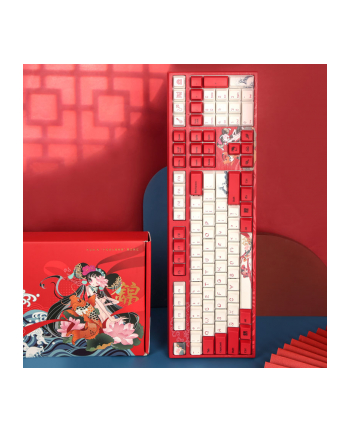 no name Klawiatura gamingowa Varmilo VEA108 Koi, MX-Brown, biała dioda LED - układ amerykański nr 1