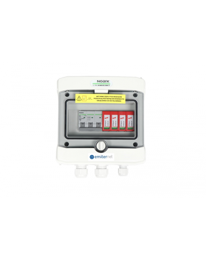 no name Rozdzielnica przył AC hermetyczna IP65 EMITER z ogranicznikiem przepięć AC Dehn typ 2, 20A 3-F główny