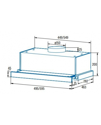 CATA TFB-5160 X Hood, Energy efficiency class C, Width 595 cm, Max 297 m3/h, Mechanical control, LED, Stainless steel CATA