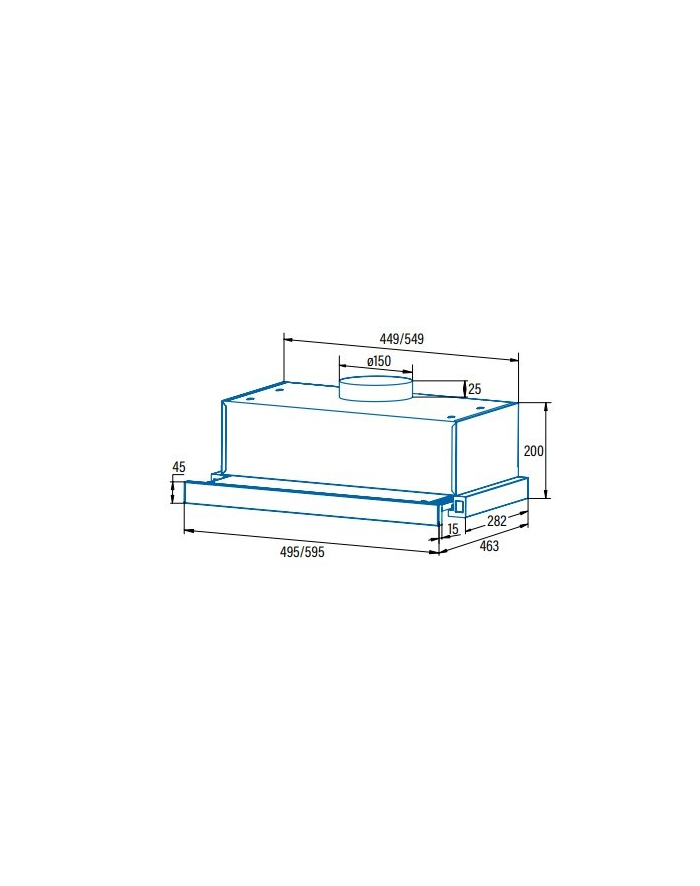 CATA TFB-5160 X Hood, Energy efficiency class C, Width 595 cm, Max 297 m3/h, Mechanical control, LED, Stainless steel CATA główny