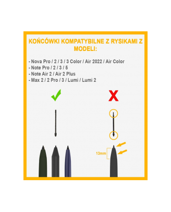 Końcówki do rysika Onyx Boox Marker Tips Max 2/Note/Nova  5pcs Czarne