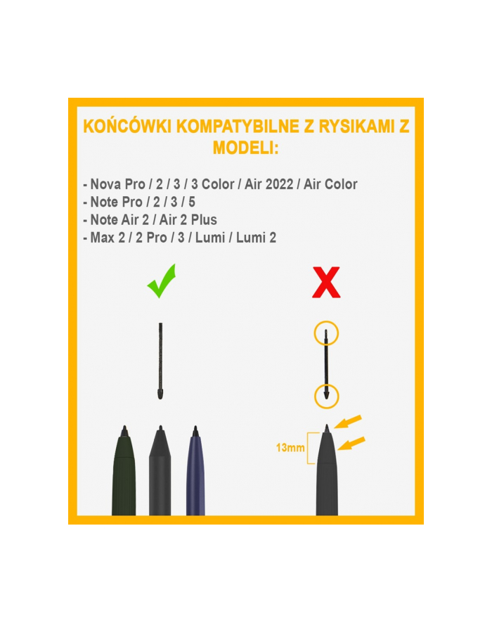 Końcówki do rysika Onyx Boox Marker Tips Max 2/Note/Nova  5pcs Czarne główny