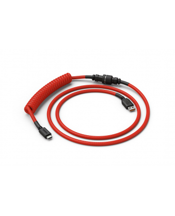 no name Glorious spiralny Crimson Red, USB-C do USB-A, 137m - czerwony/czarny