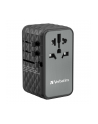 Adapter podróżny Verbatim UTA-06 GaN III globalny-globalny 2xUSB 2xUSB-C PD QC 4+ - nr 19
