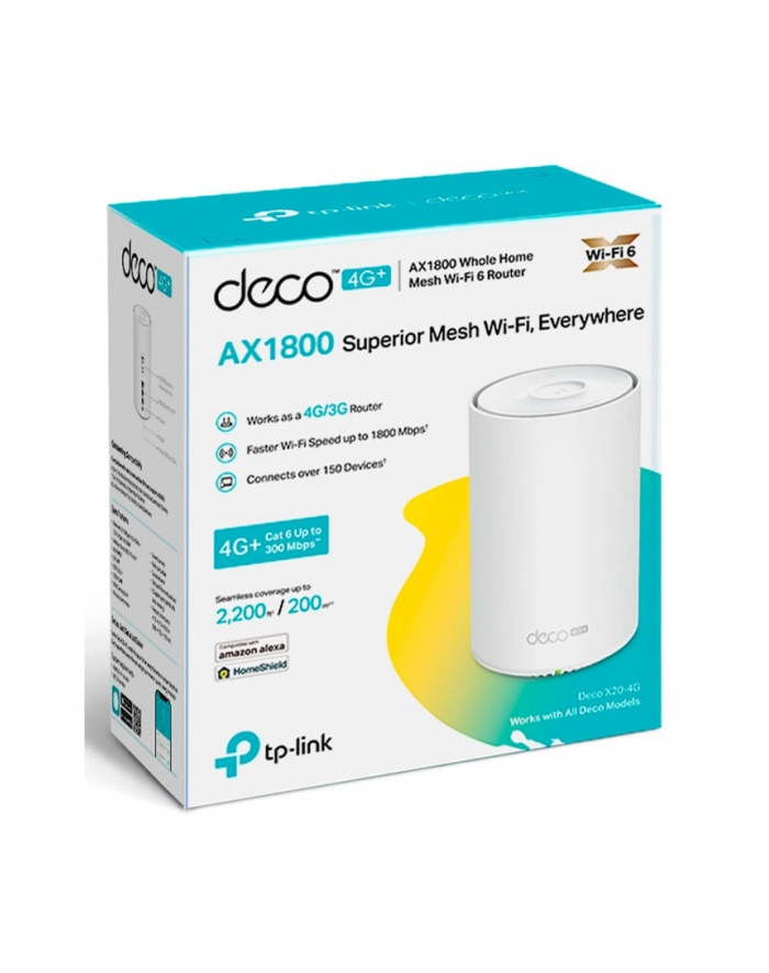 System Mesh TP-Link Deco X20-4G AX1800 Wi-Fi 6 LTE 4G+ 3x1GbE 1-pack główny