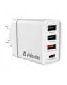 Ładowarka sieciowa Verbatim 1xUSB-C PD 20W 1xUSB-A QC 3.0 2xUSB-A 10W UE biała - nr 13