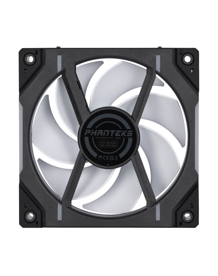 no name PHANTEKS D30 PWM D-RGB Wentylator Regular Airflow - 120mm, czarny główny