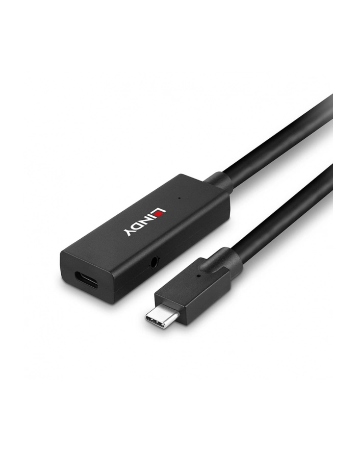 Lindy USB 3.2 Gen 2 active extension cable, USB-C male > USB-C female (Kolor: CZARNY, 5 meters) główny