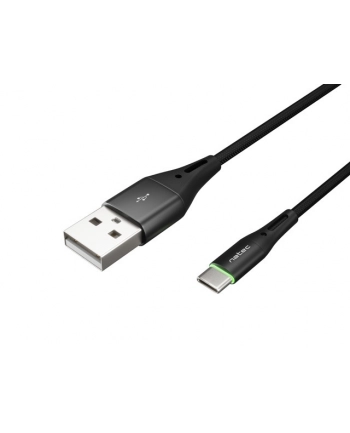  Kabel USB 2.0 Type-C(M) - AM 1m oplot czarny led Natec Prati