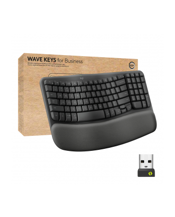 Klawiatura bezprzewodowa Logitech Wave Keys For Business czarna ergonomiczna