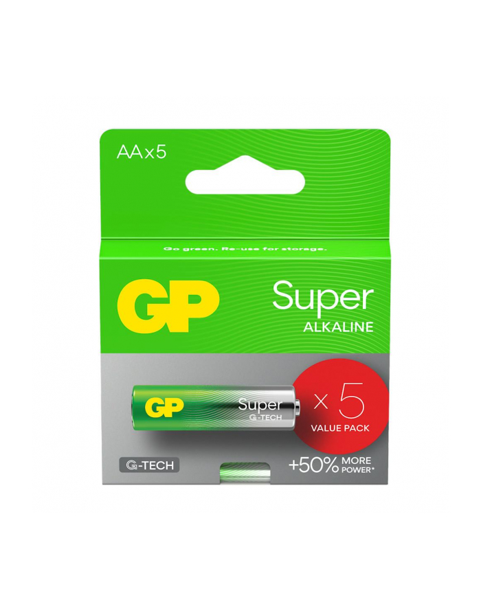  Bateria alkaliczna AA / LR6 GP Super Alkaline G-TECH - 5 sztuk główny