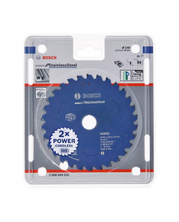 bosch powertools Bosch circular saw blade Expert for Stainless Steel, 140mm, 30Z (bore 20mm, for cordless hand-held circular saws)