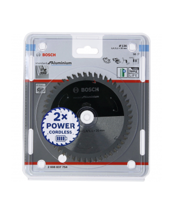 bosch powertools Bosch circular saw blade standard for aluminum, 136mm, 50Z (bore 20mm, for cordless hand-held circular saws)