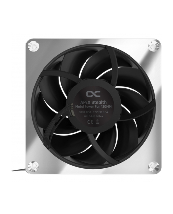 Alphacool Apex Stealth Metal Power 120mm fan 3000rpm, case fan (silver/Kolor: CZARNY)