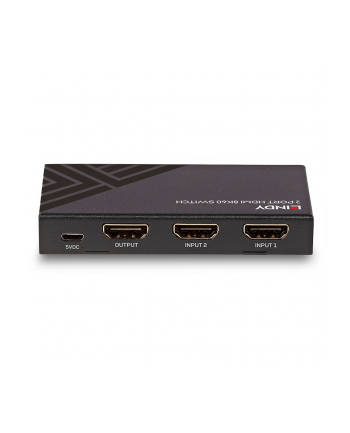 Lindy 2-Port HDMI Switch 2.1 8K60 HDR (Kolor: CZARNY)