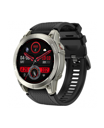 Smartwatch sportowy Manta Activ X GPS srebrny + pomarańczowy pasek