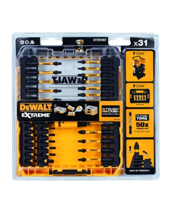 D-EWALT EXTREME FLEXTORQ screwdriver bit set DT70734T, 31-piece bit set (yellow, including magnetic bit holder) nr 2