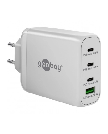 goobay USB-C PD multiport quick charger 100 watts (Kolor: BIAŁY, 1x USB-A QC, 3x USB-C PD, GaN technology) nr 2