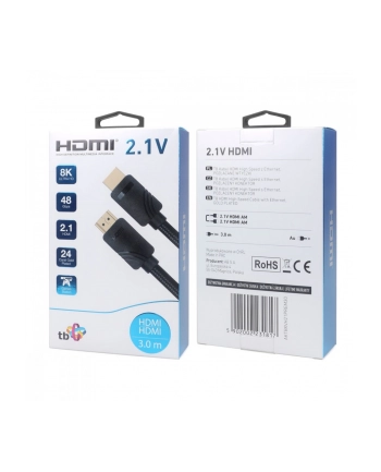 tb Kabel HDMI v 2.1 premium 3 m 8K Czarny Stworzony dla graczy nr 1