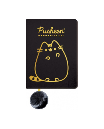 majewski Notes pluszowy A5 96k linia Pusheen czarny Gold