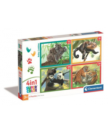 Clementoni Puzzle 4w1 Zwierzęce dzieciaki przytulaki 21532