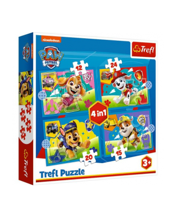 Puzzle 4w1 Biegnące Pieski. Psi Patrol PAW PATROL 34628 TREFL