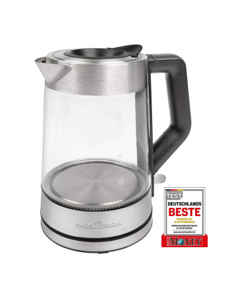 ProfiCook glass kettle PC-WKS 1190 G (inox / Kolor: CZARNY, 1.7 liters)
