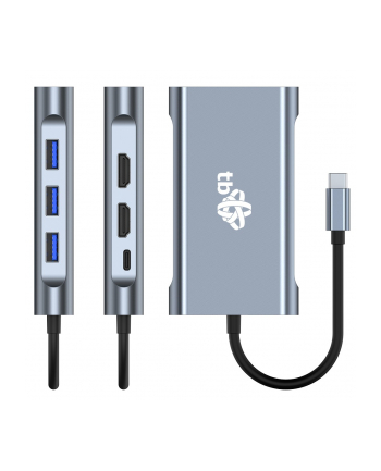 tb Adapter USB C 8w1 HDMIx2 USB VGA RJ45 PD