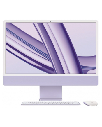 apple iMac 24 cale: M3 8/10, 8GB, 256GB - Fioletowy