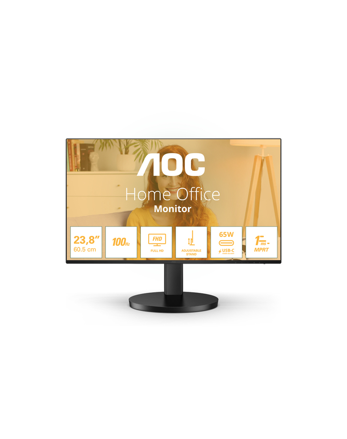 aoc Monitor 27B3CF2 27 cali IPS 100Hz HDMI USB-C HAS główny