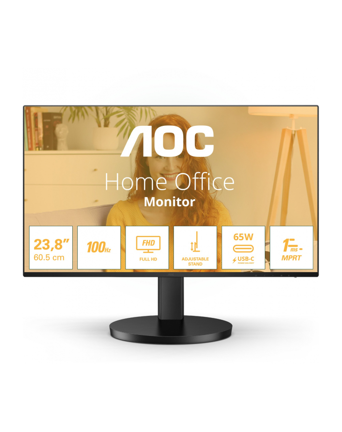 aoc Monitor 27B3CF2 27 cali IPS 100Hz HDMI USB-C HAS główny