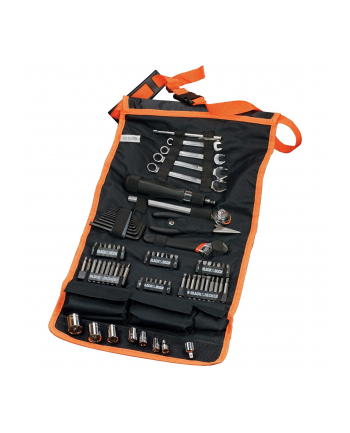 BLACK+D-ECKER Mechanic Set with Roll Bag 76 Piece Tool Set (Black/Orange)