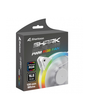 Sharkoon SHARK Blades PWM RGB Fan, case fan (Kolor: BIAŁY)