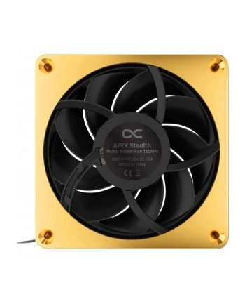 Alphacool Apex Stealth Metal Power 120mm fan 3000rpm, case fan (gold/Kolor: CZARNY) nr 1