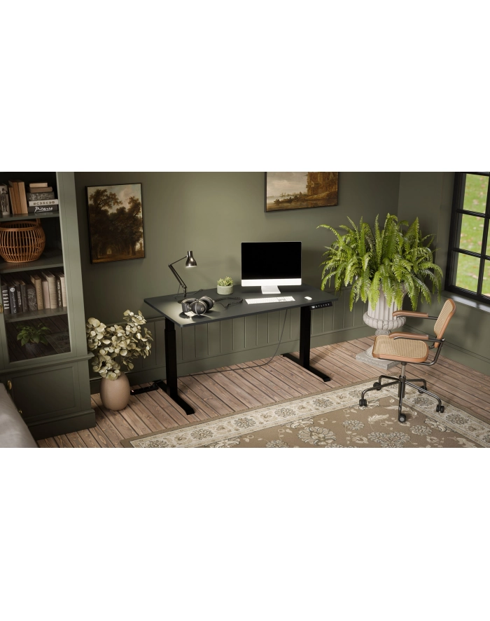cama meble Biurko z elektryczną regulacją wysokości MOON LONG 150x80x72-120 czarny/antracyt główny