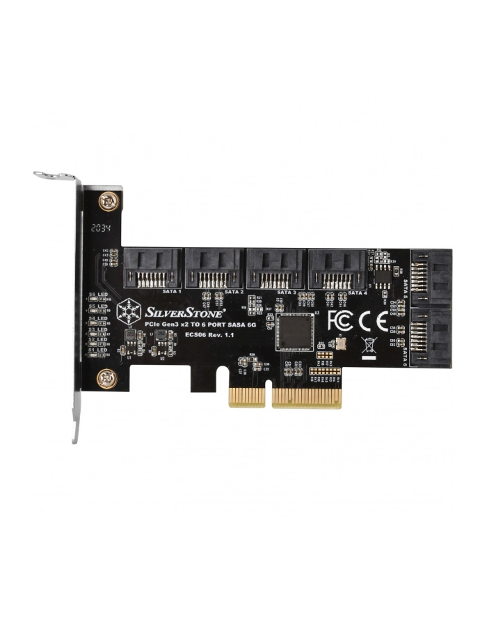 no name Silverstone SST-ECS06 SATA Karta Adaptera, PCIe 30, 6x SATA 6G - Low Profile główny
