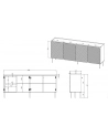 cama meble Komoda 4D2SZ ONDA 200x45x85 czarny - nr 6