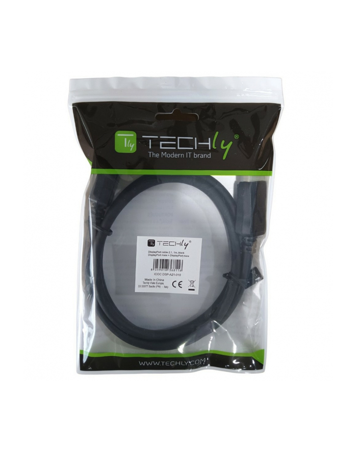 TECHLY DisplayPort 2.1 Audio/Video Cable M/M 4K 1m Black główny