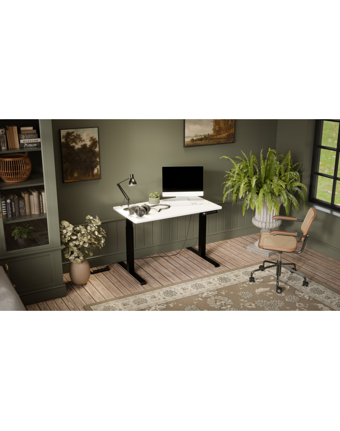cama meble Biurko z elektryczną regulacją wysokości MOON 121x67x72-120 czarny/biały główny