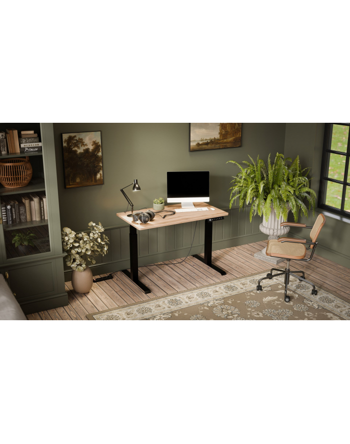 cama meble Biurko z elektryczną regulacją wysokości MOON 121x67x72-120 czarny/wotan główny