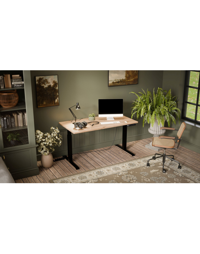 cama meble Biurko z elektryczną regulacją wysokości MOON LONG 150x80x72-120 czarny/wotan główny