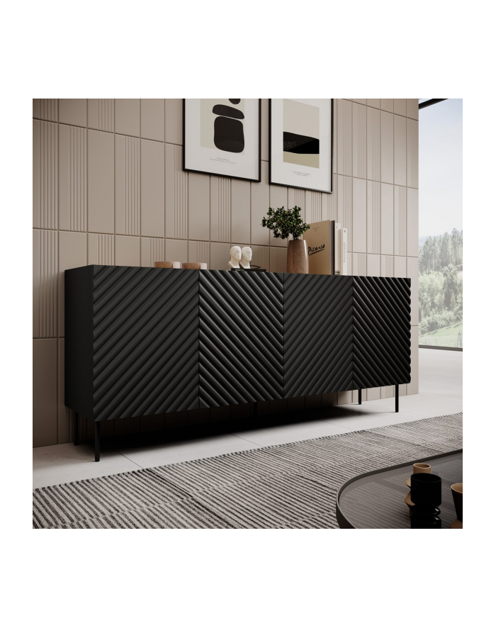 cama meble Komoda 4D2SZ ONDA 200x45x85 czarny główny